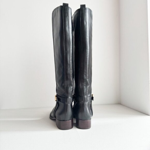 Tory Burch Black Leather Tall Riding Boots 9M - Picture 3 of 11